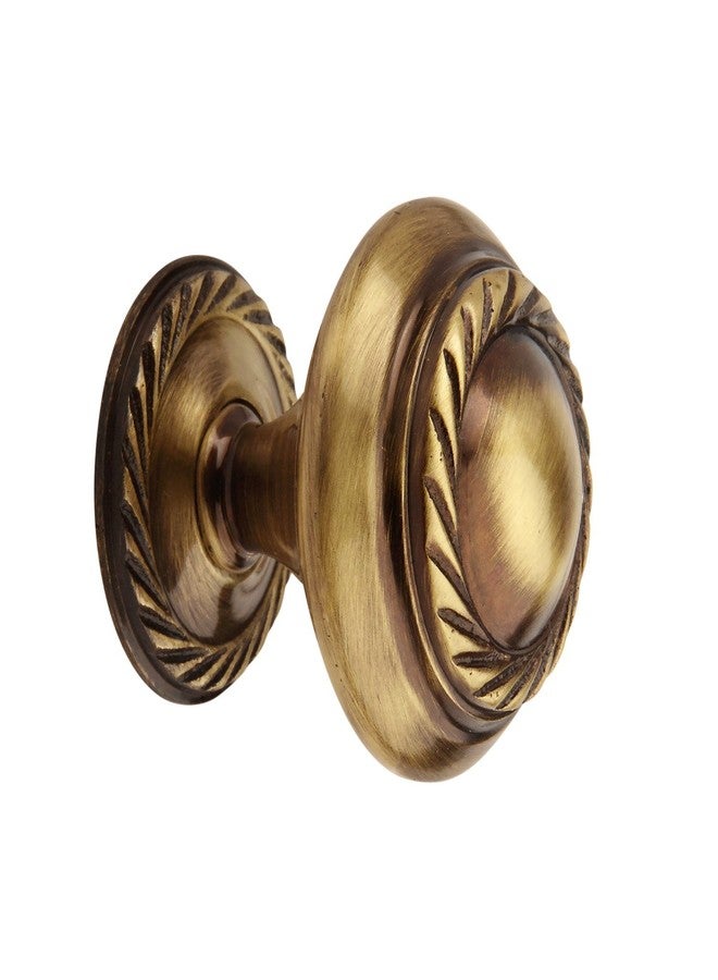 HOBKNOBS Georgian Antique Brass (32 mm Dia) Cabinet Drawers/Wardrobe Kitchen Door Pull Handle Knobs - Brownish Gold - Image 1